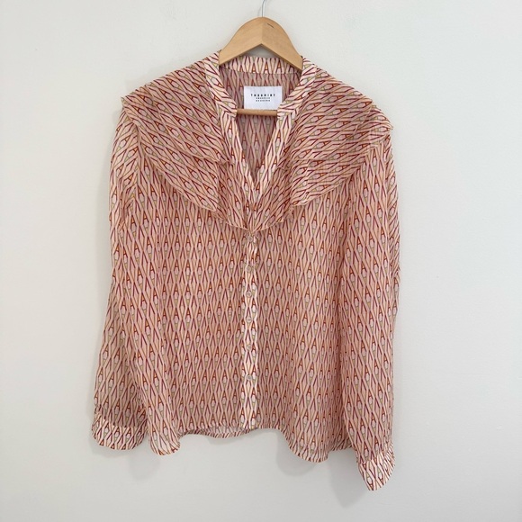 The Shirt Rochelle Behrens Grace Sheer Ruffle Chiffon Top - Picture 2 of 5